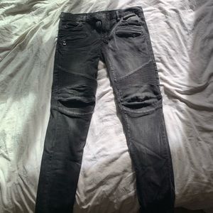 mnml black biker jeans sz 33